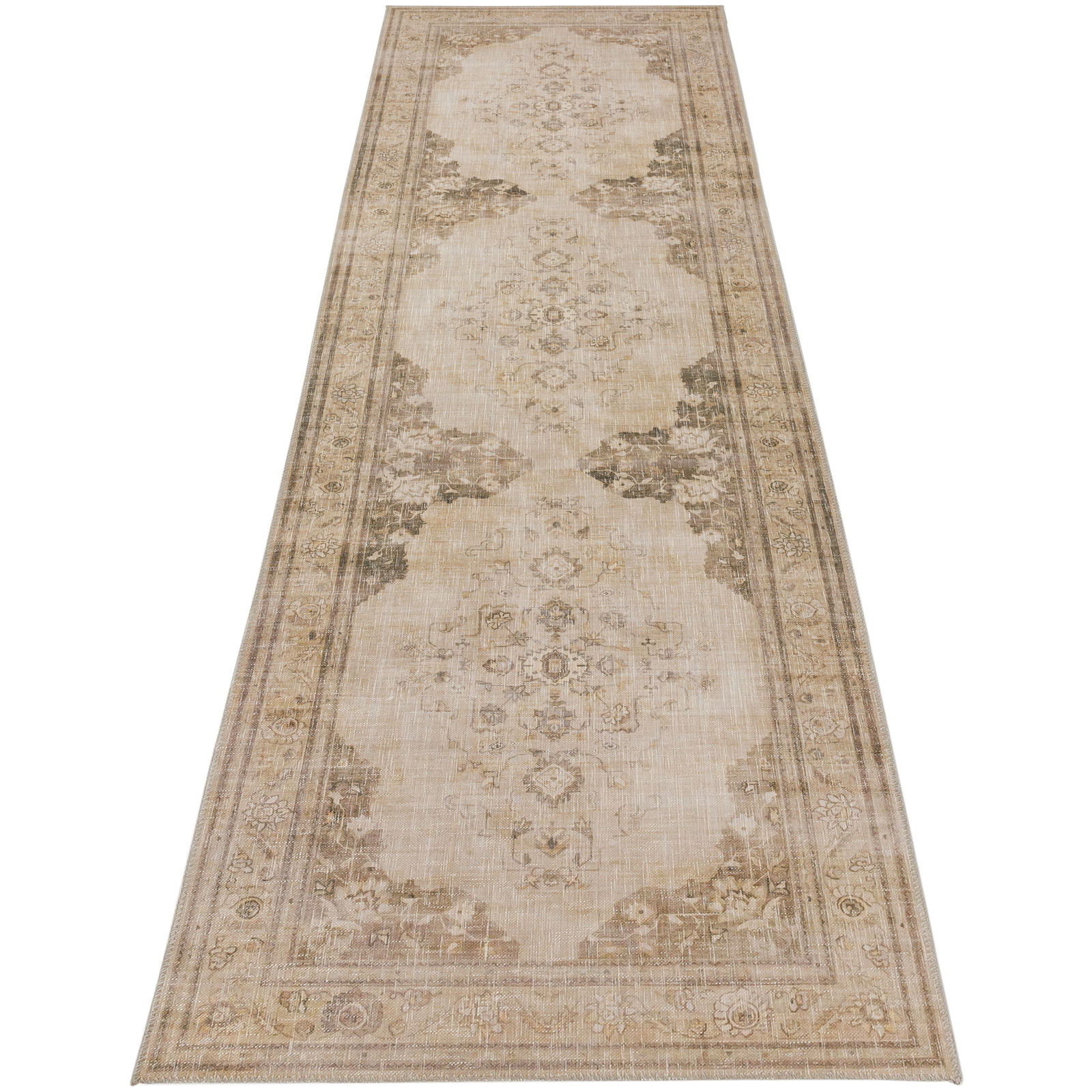 Bella Machine Washable Vintage Traditional Area Rug 
