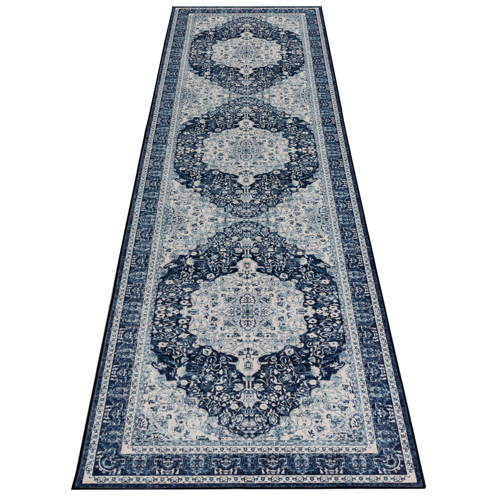 Lenore Traditional Machine Washable Soft Plush Vintage Floral Pattern Foldable Rug Multicolor 