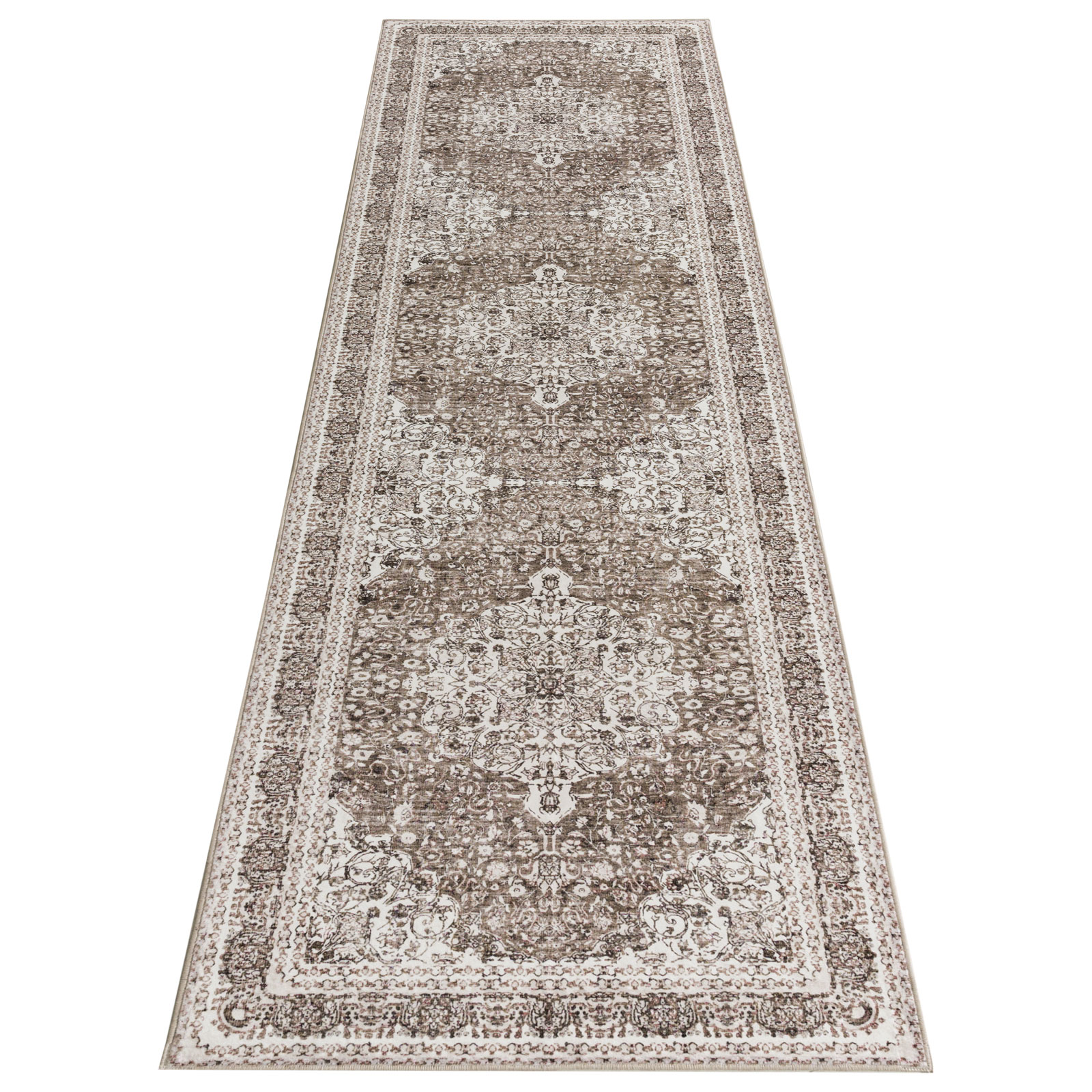 Lenore Traditional Machine Washable Soft Plush Vintage Floral Pattern Foldable Rug Multicolor 