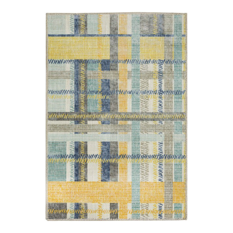 Nicole Machine Washable And Foldable Modern Lattice Area Rug