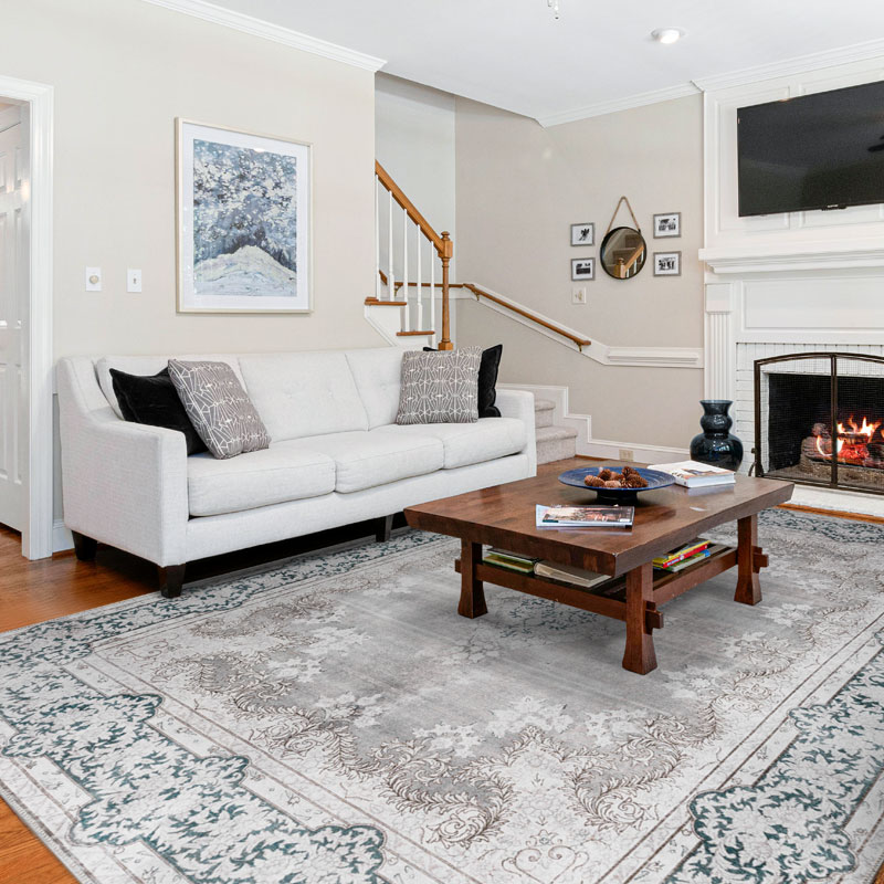 Camellia Machine Washable Vintage Distressed Area Rug