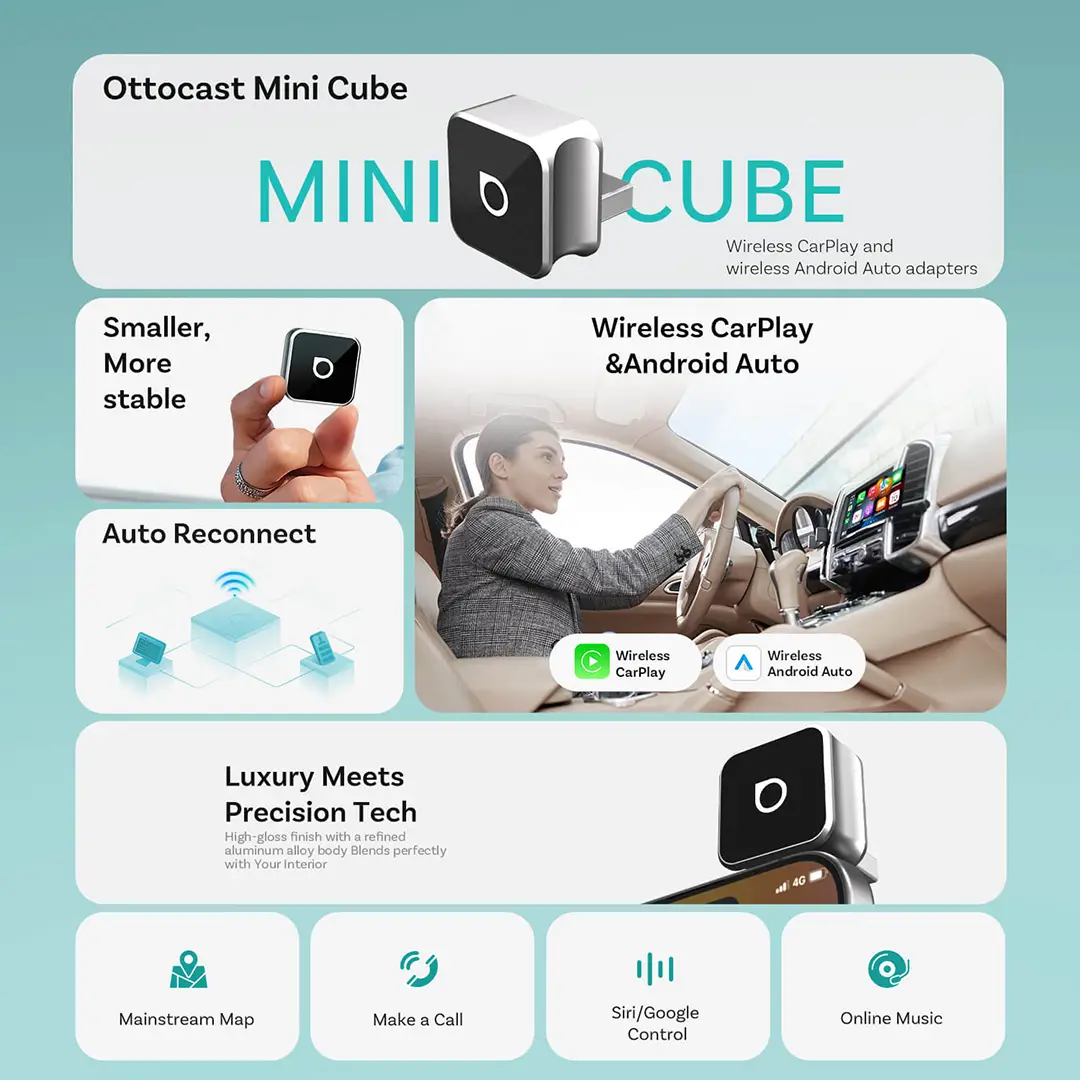 Ottocast Mini 3.0 CarPlay Cube