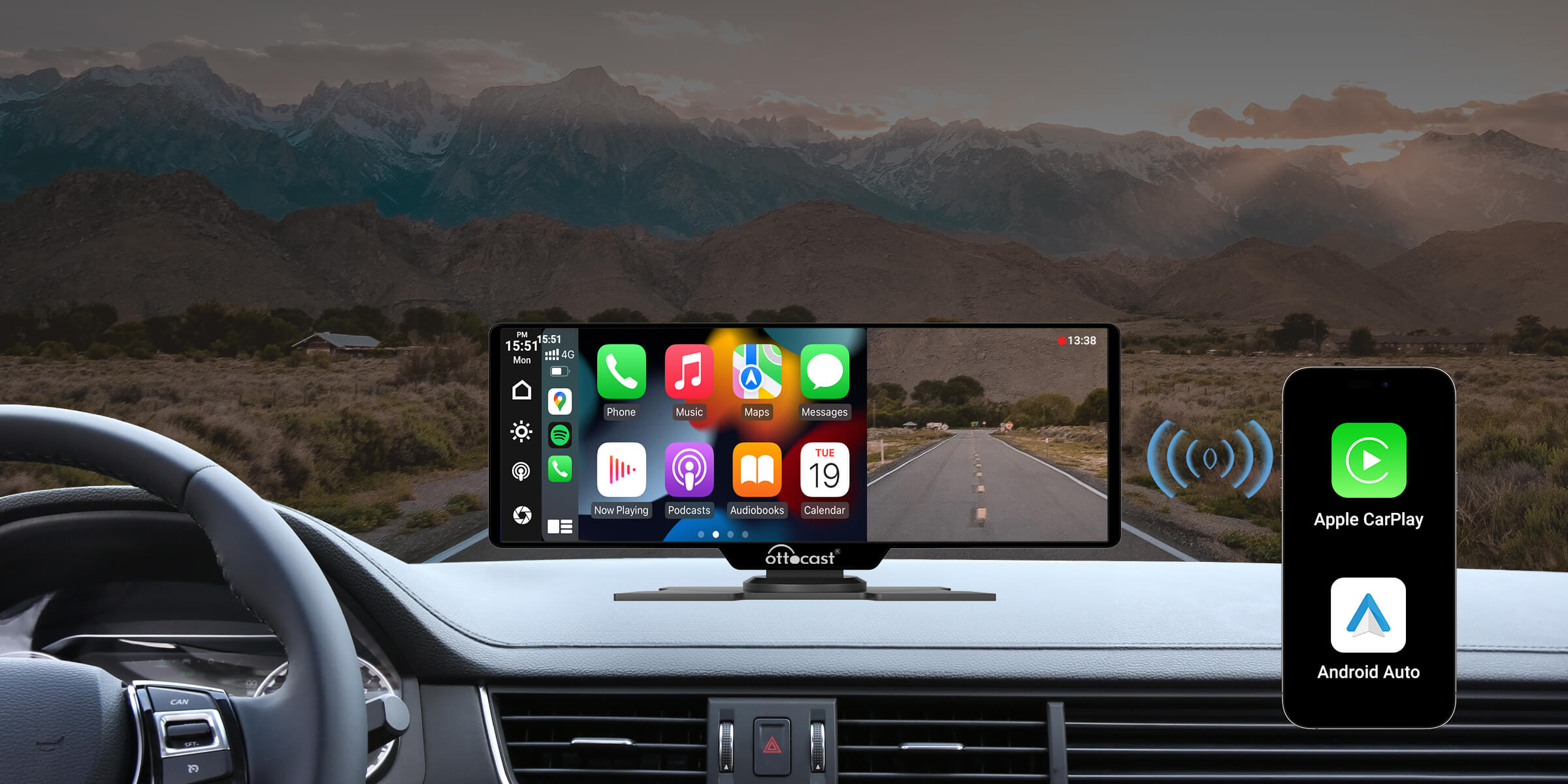 10 For Car] Plug-and-Play CarPlay/Android Auto Screen