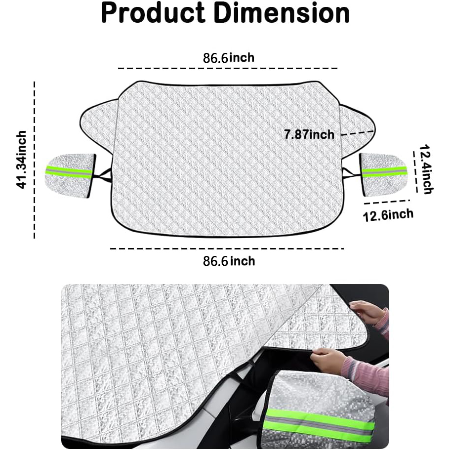 (Black Friday Save $40) Car Windshield Cover 4-Layer Protection for Snow, Ice, UV, Frost