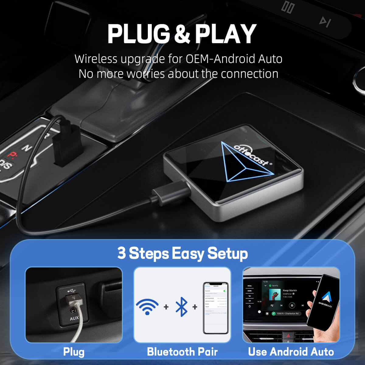(Free Shipping Limited $60 Off) GEN2 CarPlay/Android Auto Wireless Adapter