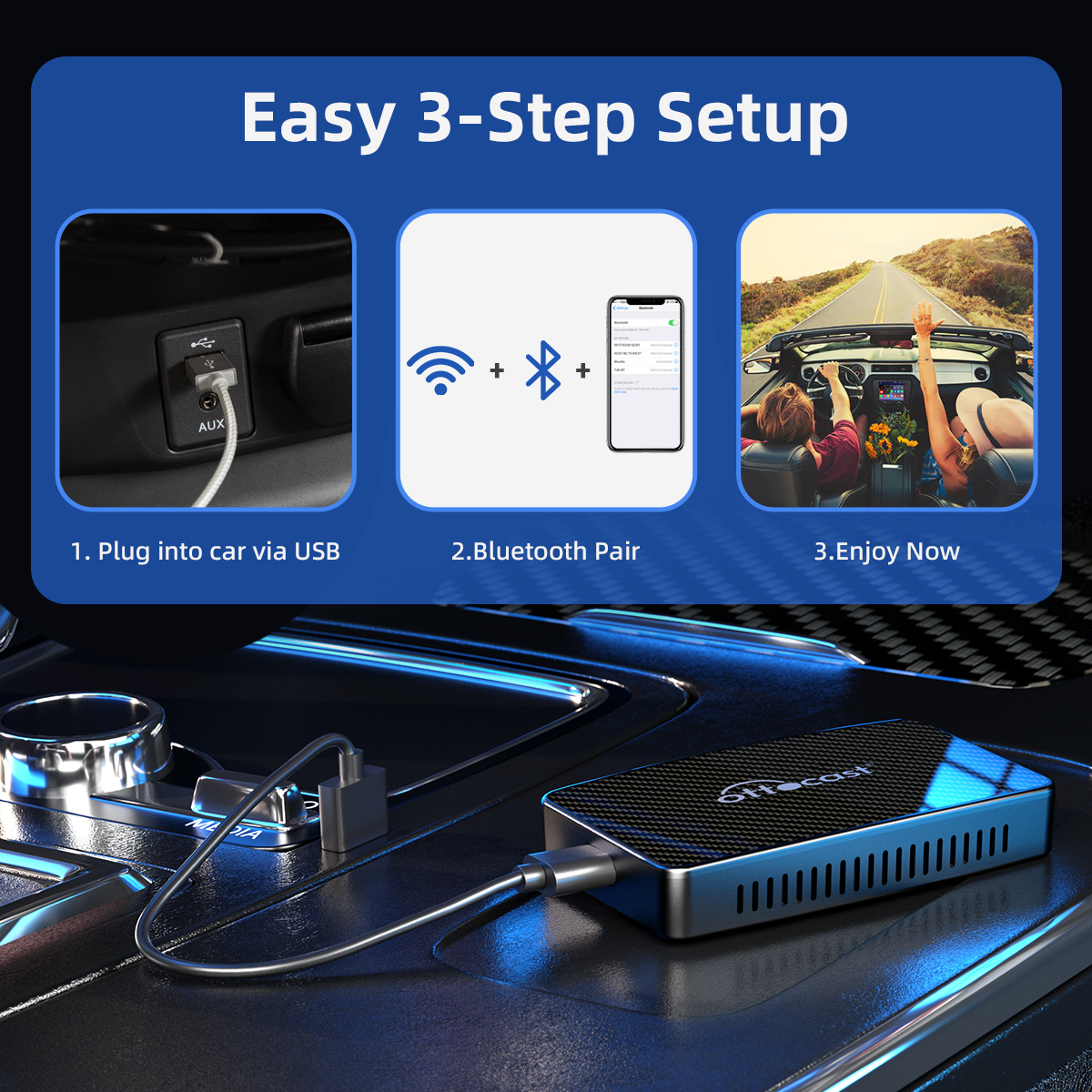 Play2Video Wireless CarPlay\Android Auto & Youtube\Netflix Adapter