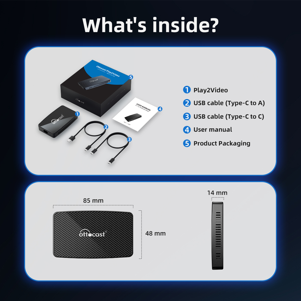 Play2Video Wireless CarPlay\Android Auto & Youtube\Netflix Adapter