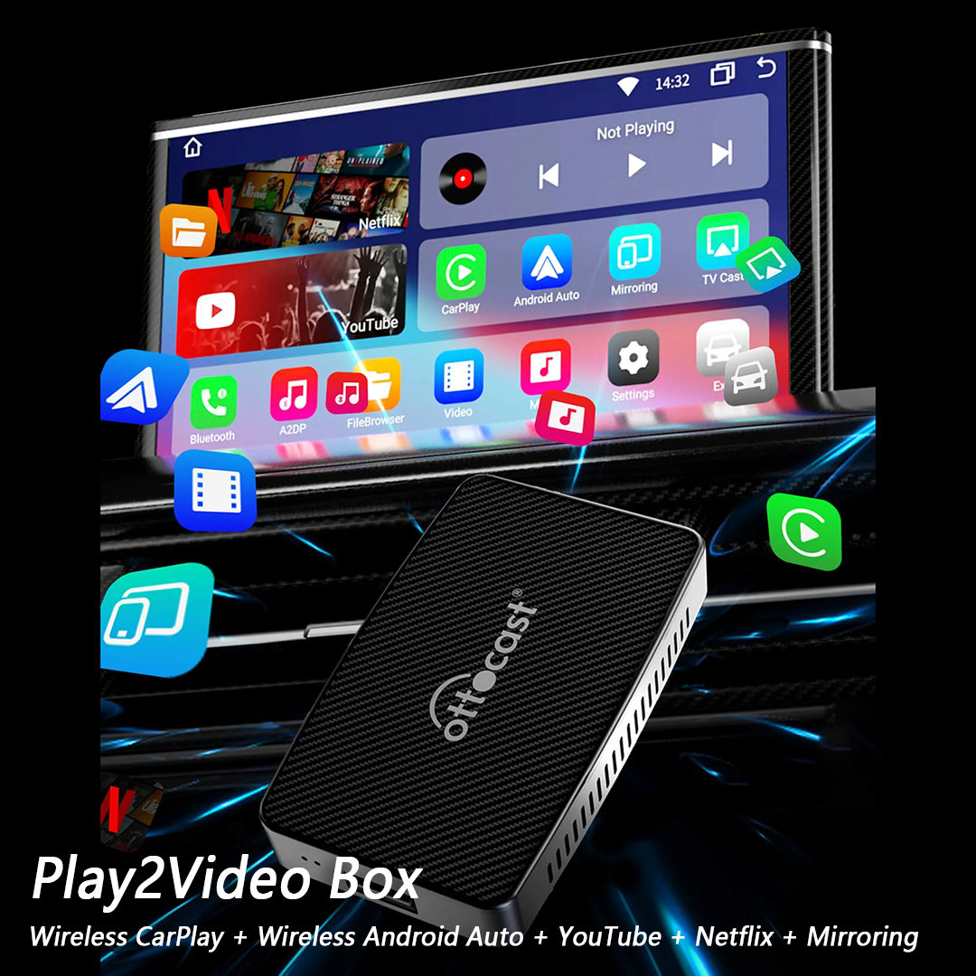 (🔥Historical low price promotion) Play2Video Wireless CarPlay\Android Auto & Youtube\Netflix Adapter