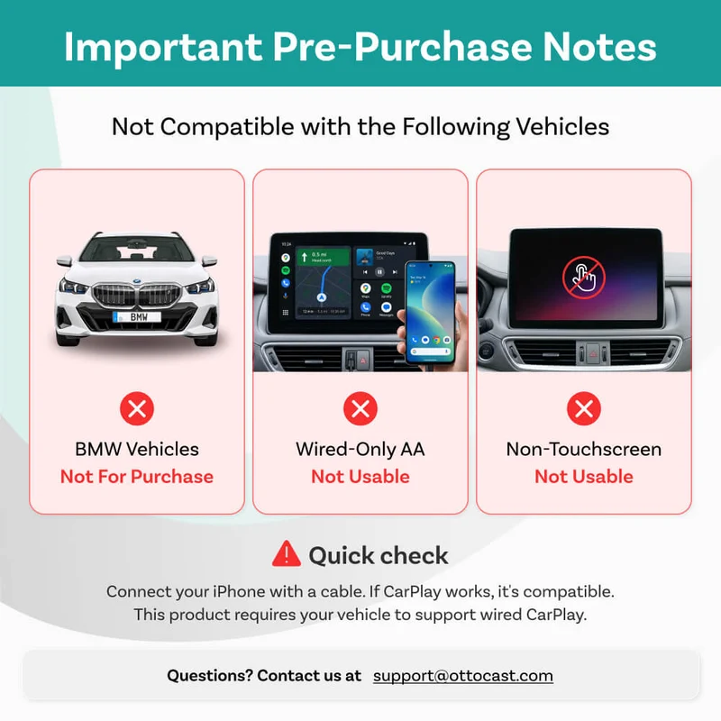 CABIN CARE Wireeless CarPlay Adapter with Real Seat monitor