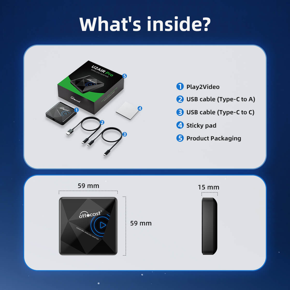 New U2AIR Pro GEN2 CarPlay Wireless Adapter