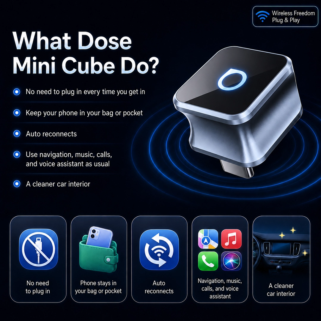 CarPlay Android Auto Wireless  Adapter - Mini 3.0 Ultra Cube