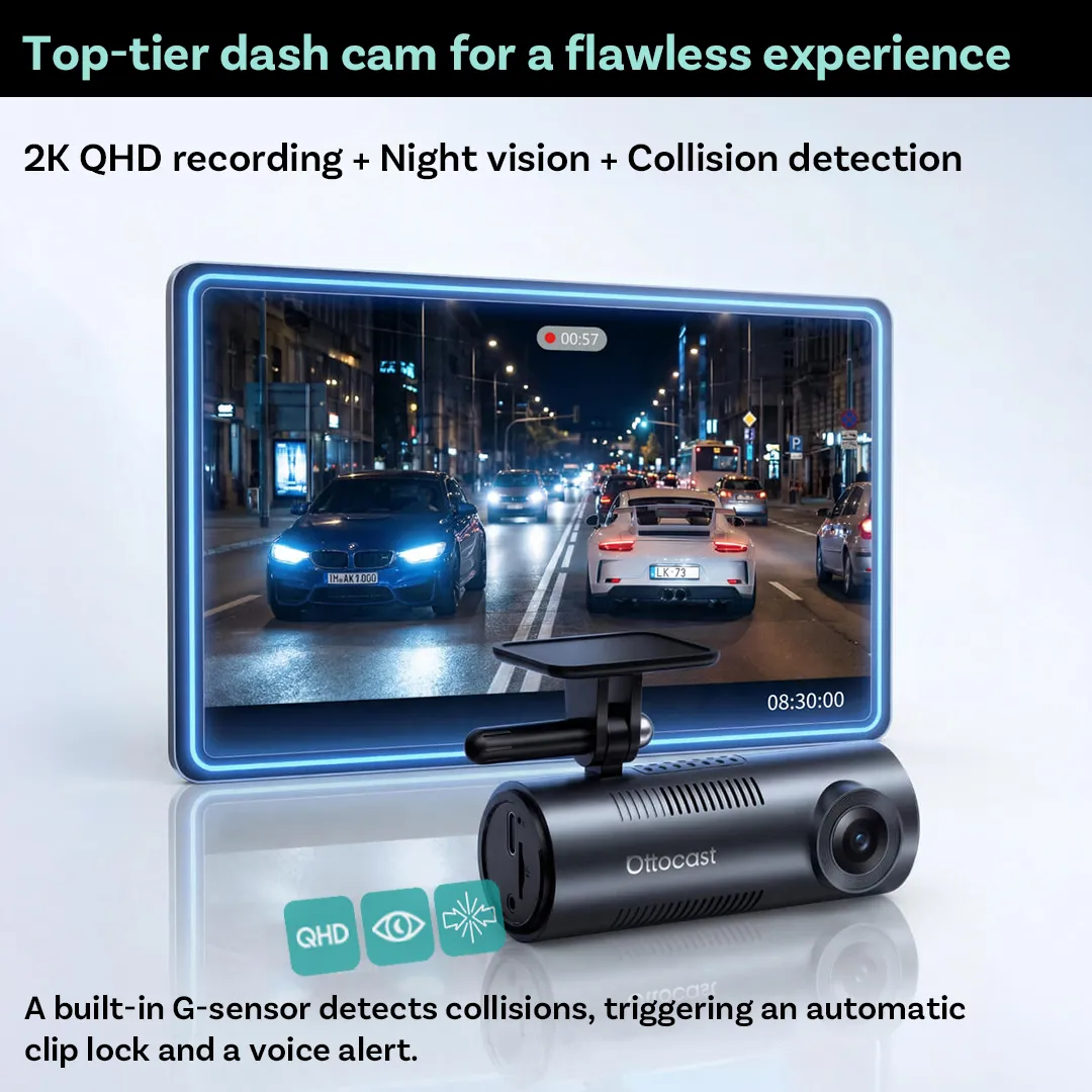 Ottosafe Cam® CarPlay Dash Cam Rear Cam 3-in-1 Set