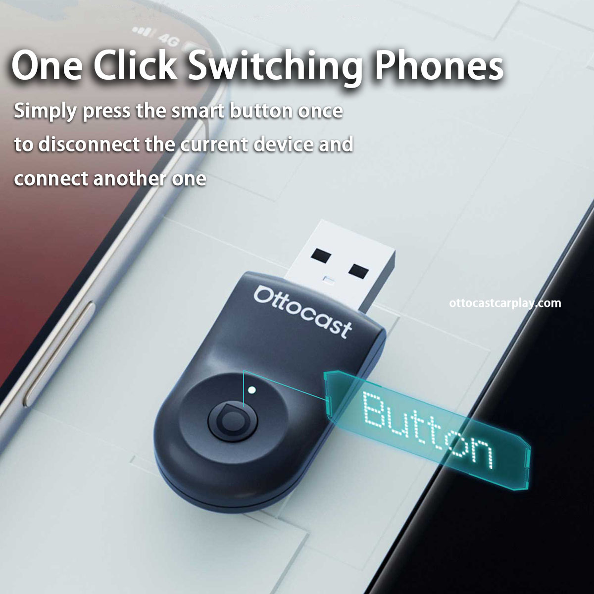 (Early Brid Price Save 40%) 2025 Ottocast Mini wireless CarPlay Android Auto Adapter