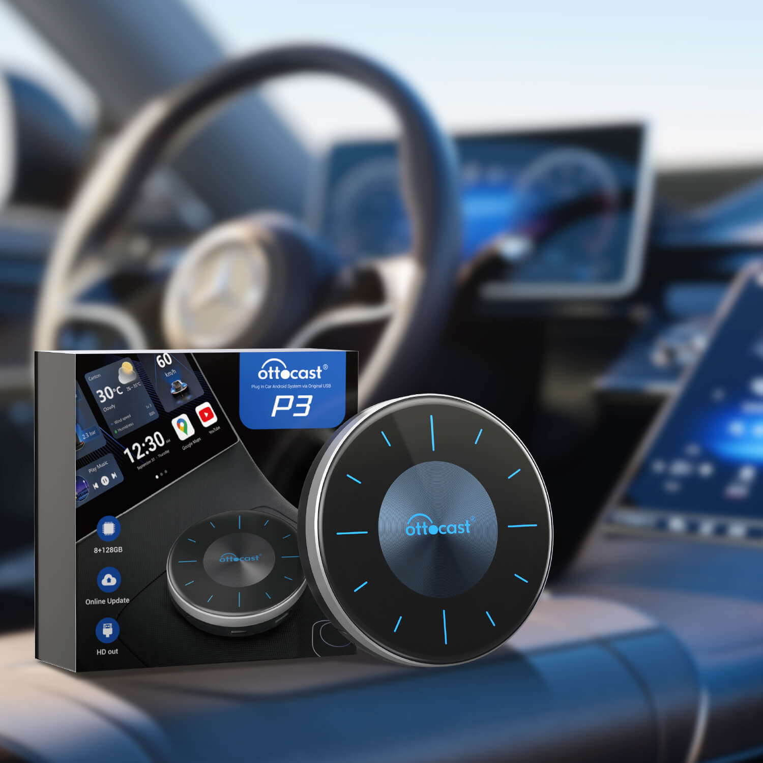 2023 P3 CarPlay AI Box with AttoDrive 2.0 Fully user-customizable UI