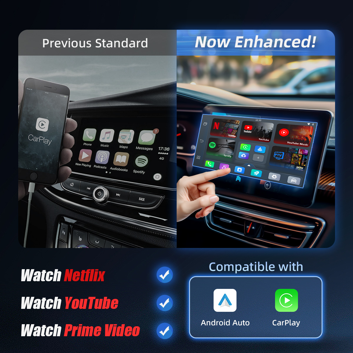 Play2Video Pro | Netflix YouTube IPTV Wireless CarPlay/ Android Auto Car Box