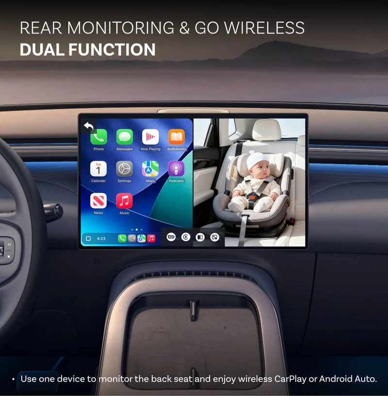 CABIN CARE Wireeless CarPlay Adapter with Real Seat monitor