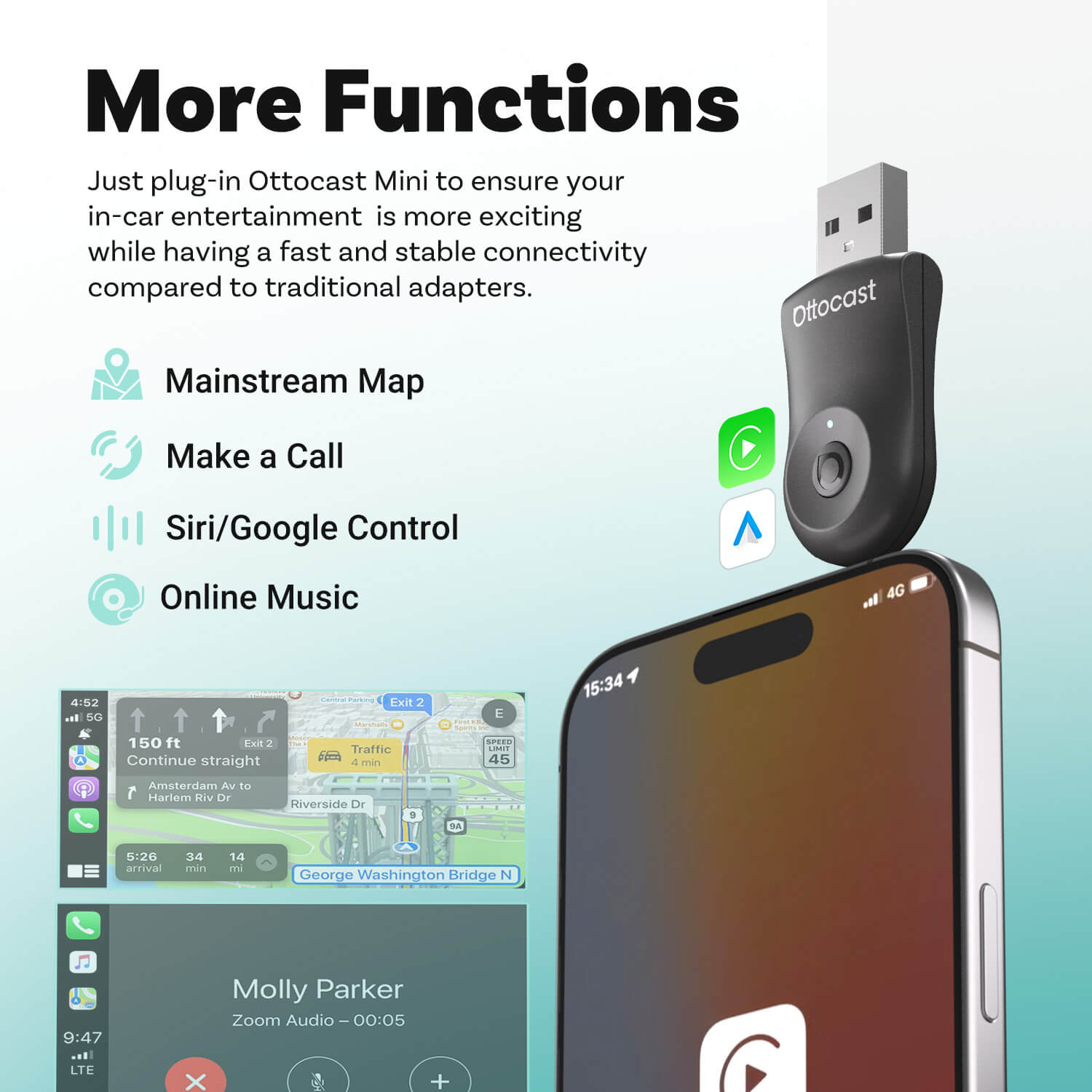 Mini Wireless CarPlay/Android Auto Adapter
