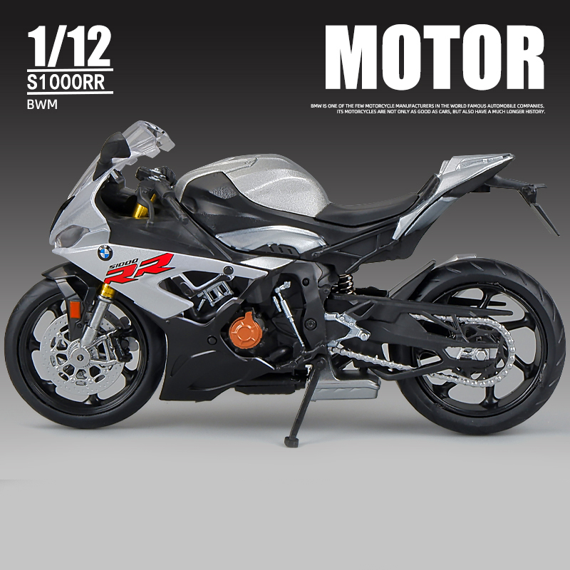 1:12 Scale BMW S1000RR Motorcycle Model-Sliver