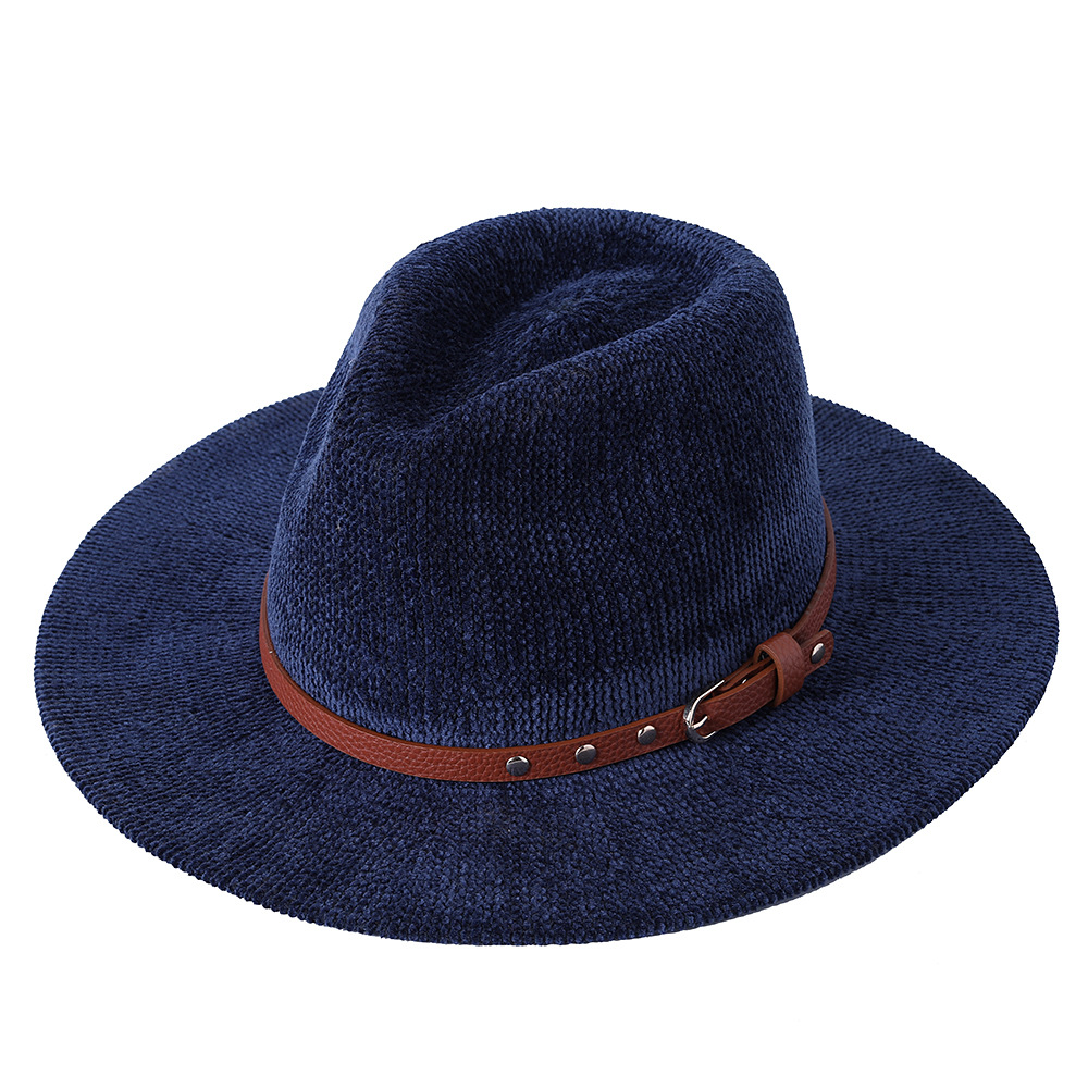 Betsy Knitted Fedora - Navy Blue