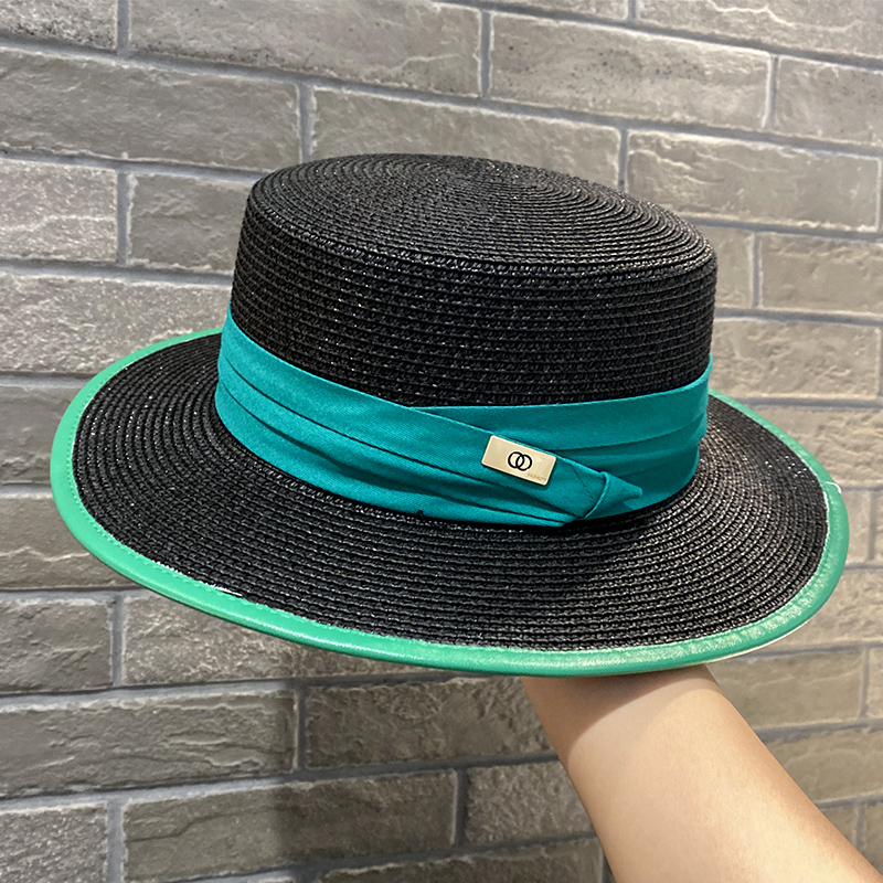 Hepburn style retro French straw hat