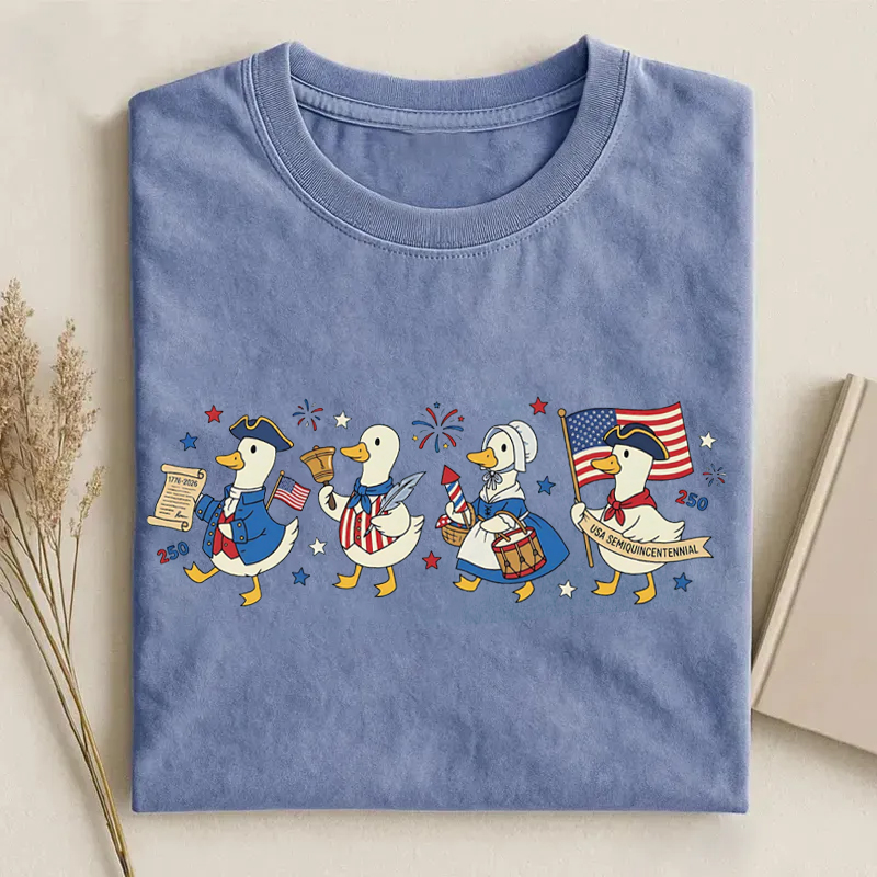 Silly Goose America 250 Years Funny Patriotic T-Shirt