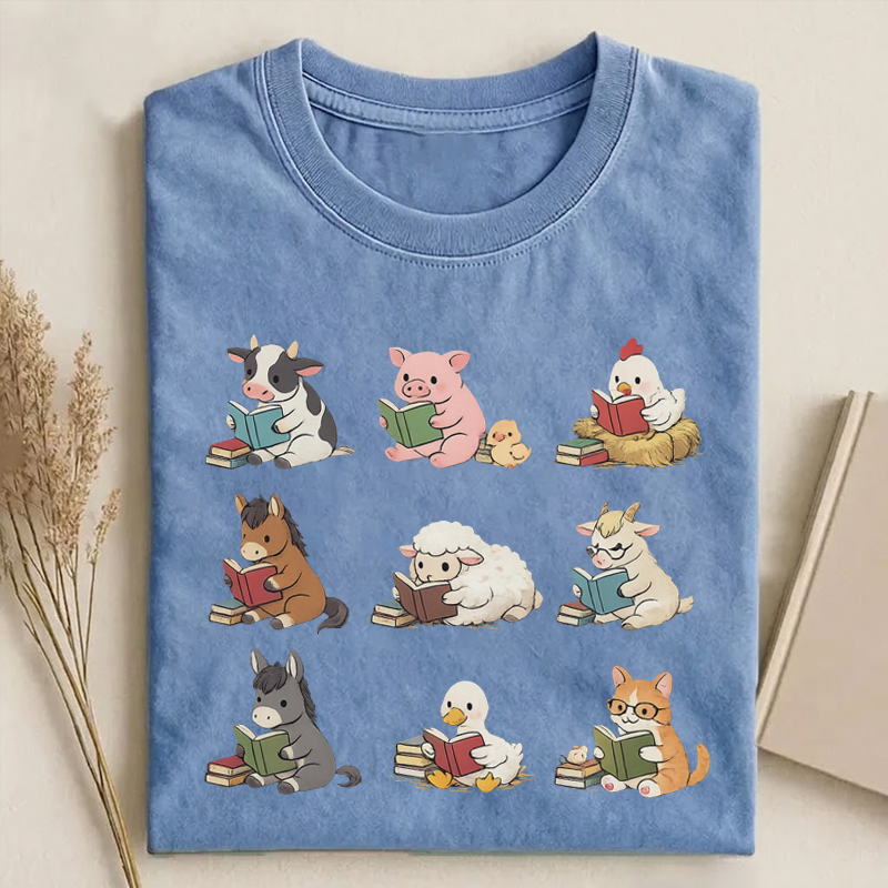 Farm Animals Reading Teacher Librarian T-Shirt