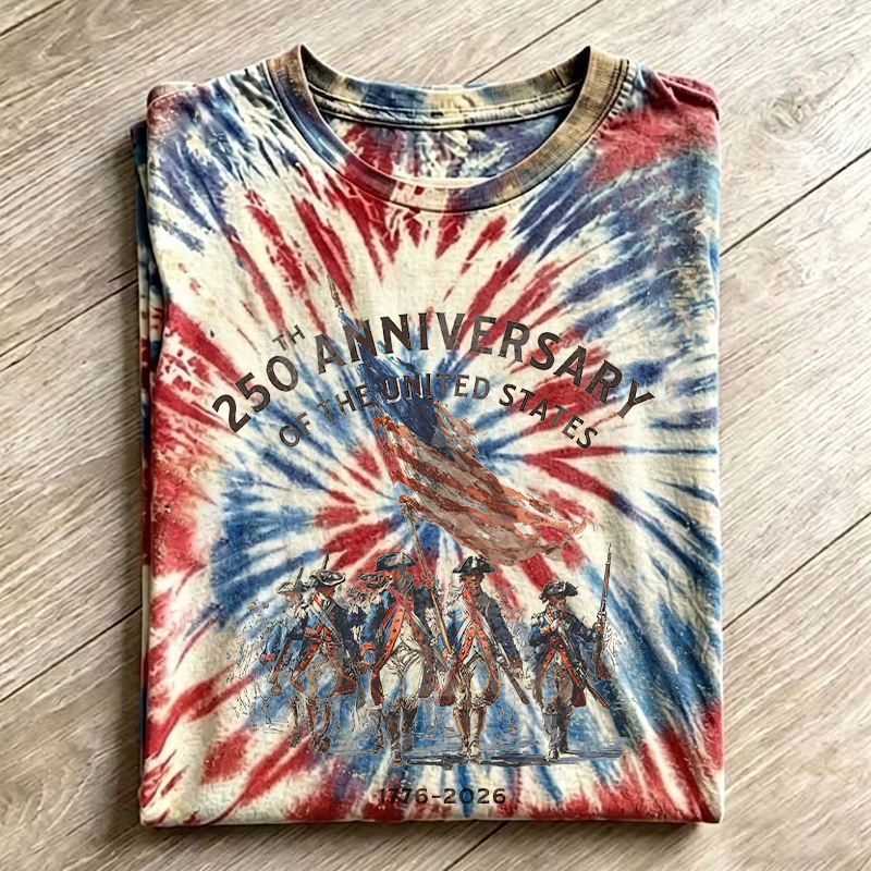 America 250th Anniversary Revolutionary War Soldiers Tie Dye T-shirt