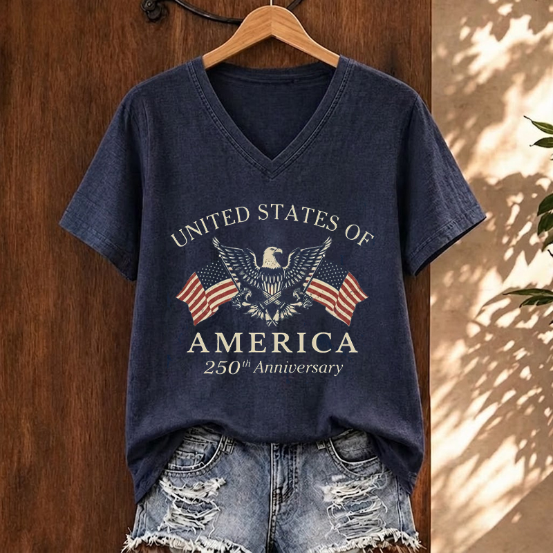 USA 250th Anniversary V-neck T-Shirt