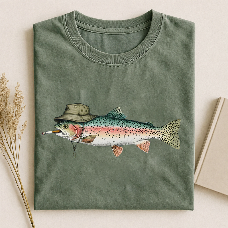 Rainbow Trout Bucket Hat Funny Fishing T-Shirt