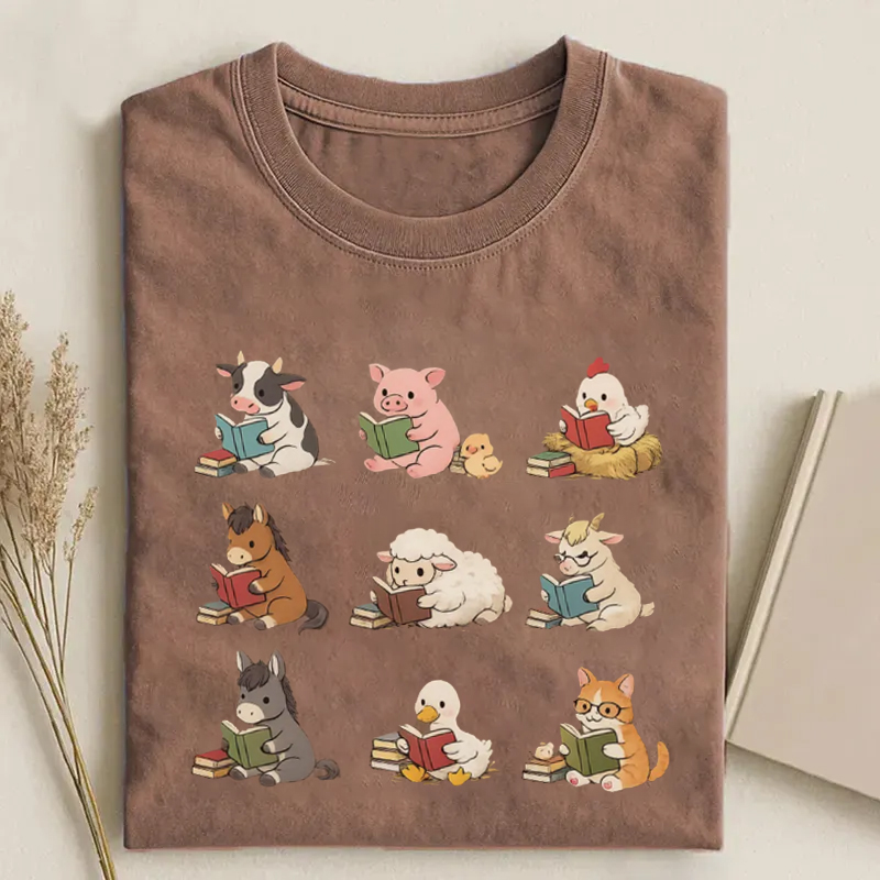 Farm Animals Reading Teacher Librarian T-Shirt