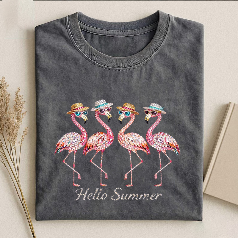 Flamingo Summer Hello Summer Flamingo T-Shirt