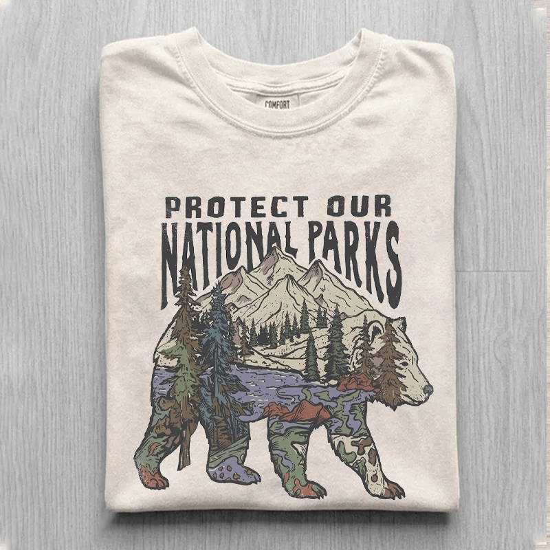 National Parks Bear Graphic Vintage Wildlife Conservation T-Shirt