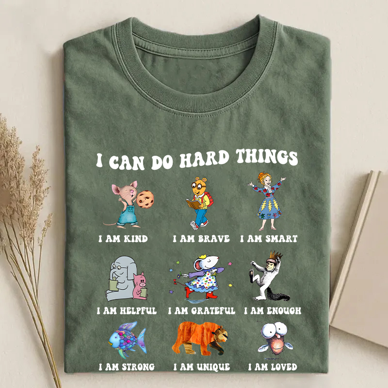 I Can Do Hard Things Children's Book Characters Back To School T-Shirt