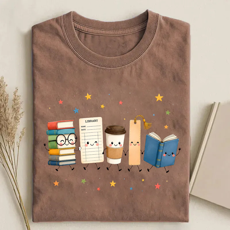 Doodle Library Librarian T-Shirt