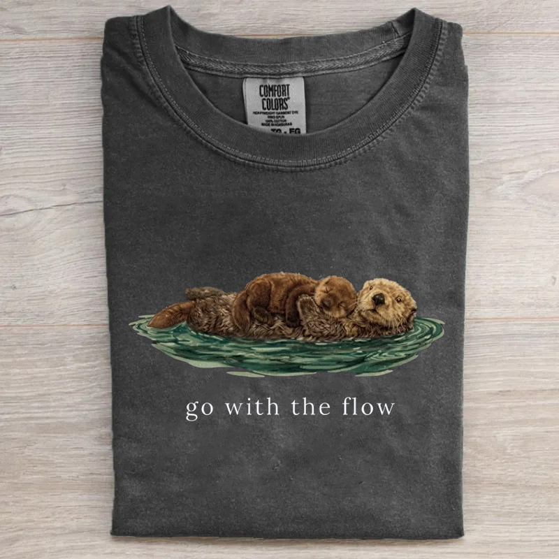 Go With The Flow Cute Otter T-Shirt