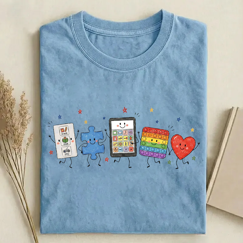 Autism Doodle Characters SPED Teacher T-Shirt