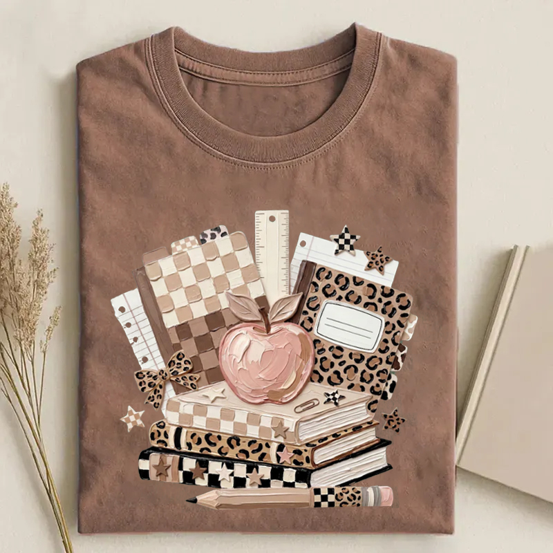 Checkered Leopard Teacher T-Shirt