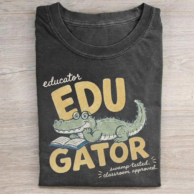 Retro Alligator Teacher T-Shirt