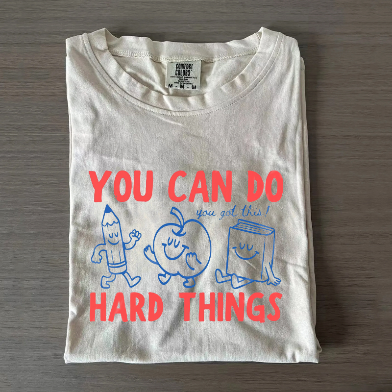 Motivational Teacher You Can Do Hard Things Doodles 'You Got This!' T-Shirt