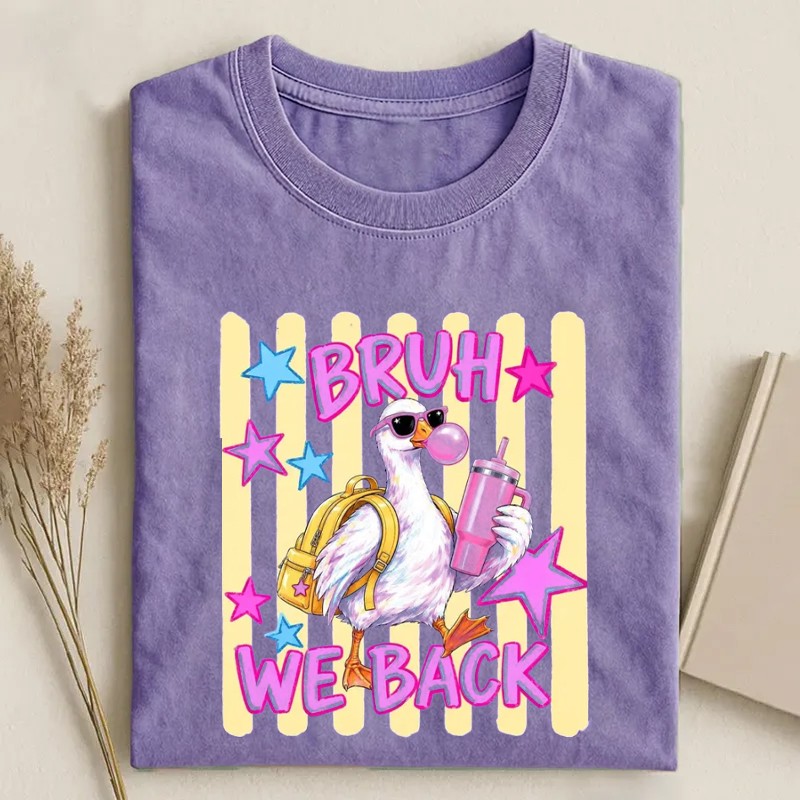  Bruh We Back Funny Goose Back To School Teacher T-Shirt