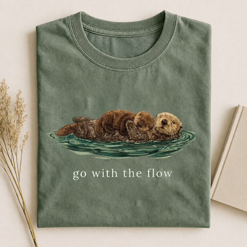 Go With The Flow Cute OtterT-Shirt
