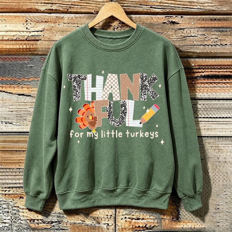 Thankful Fall Turkey Teacher Sweatshirt