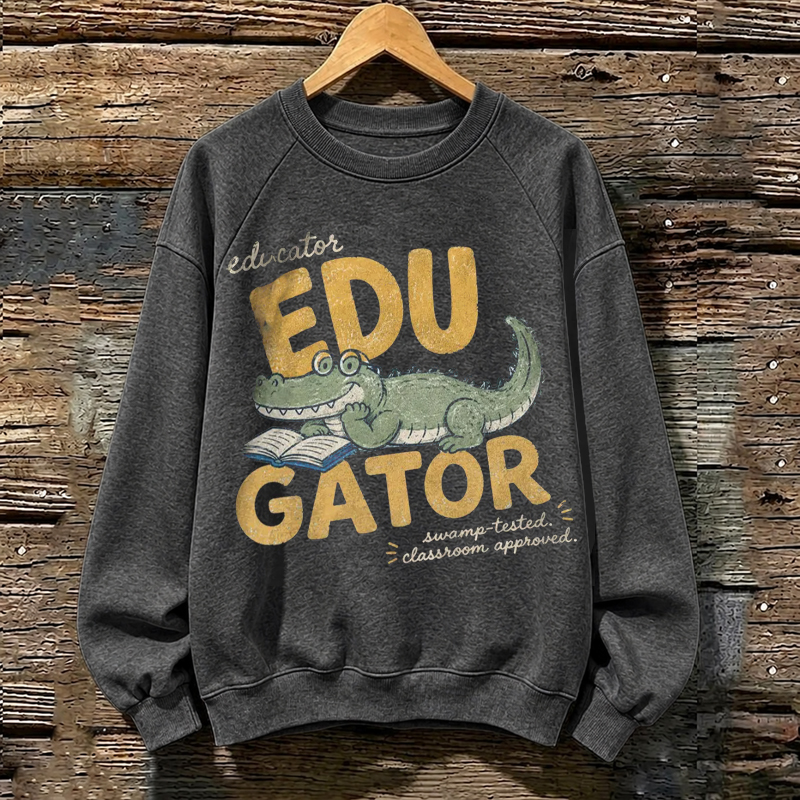 Retro Alligator Teacher Sweatshirt