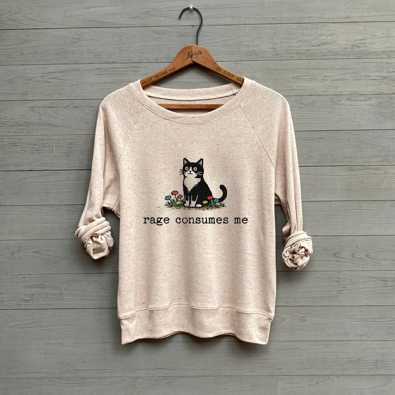 Funny Cat Meme Rage Consumes Me Sweatshirt