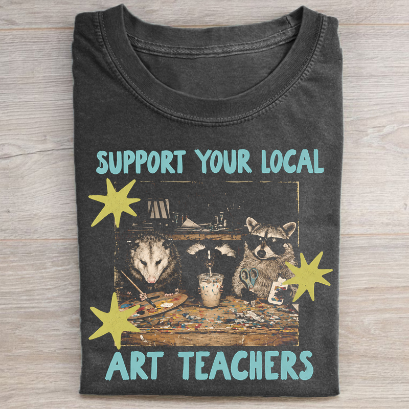 Raccoon Possum Art Class T-shirt