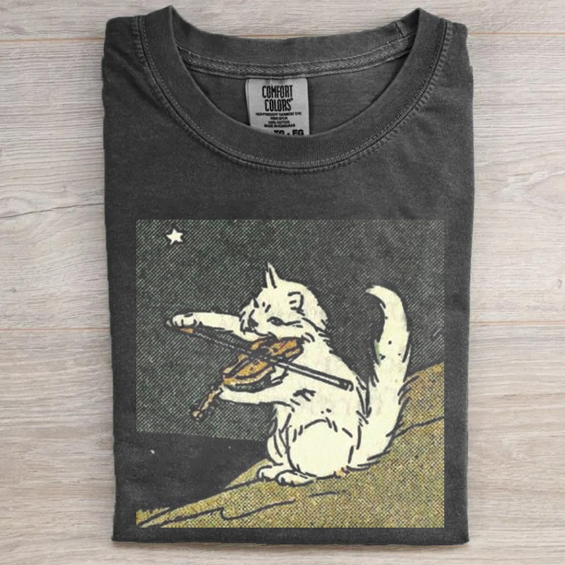 Retro Style Funny Cat T-Shirt