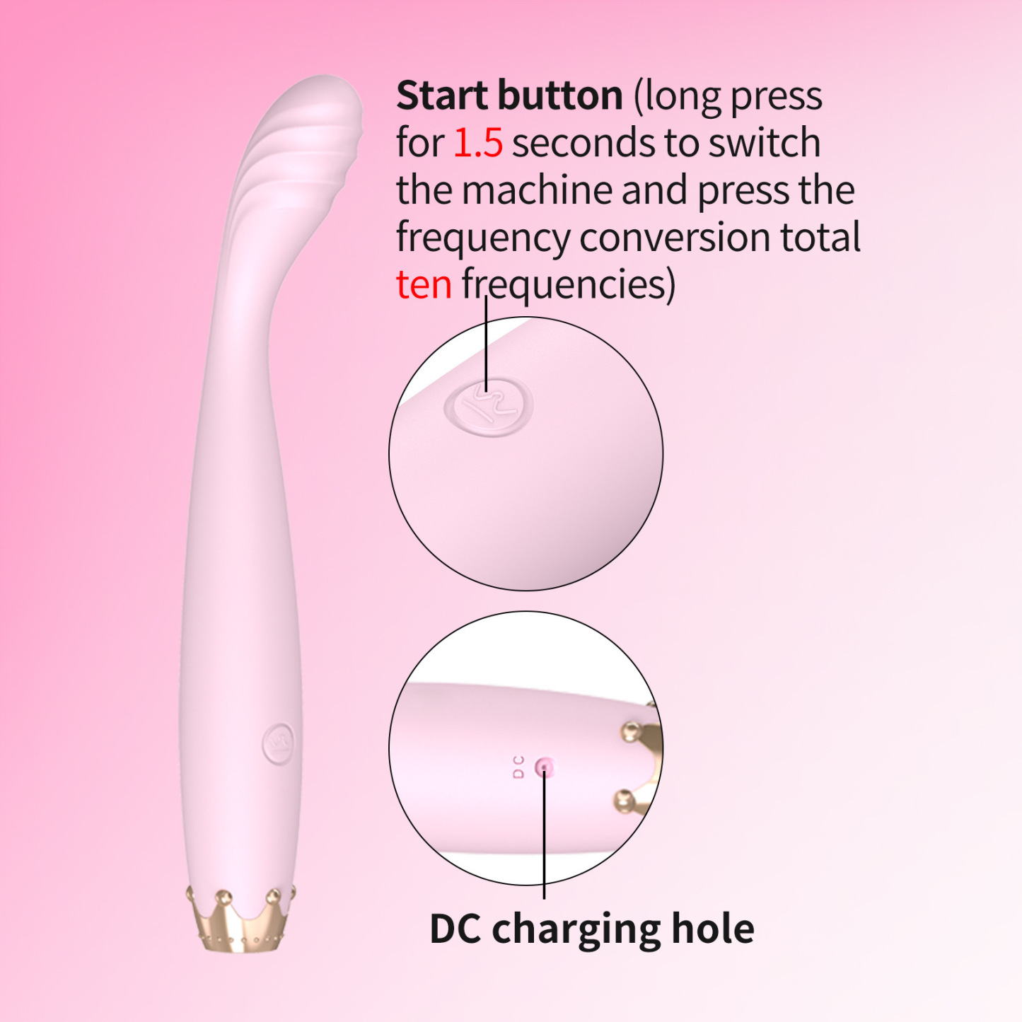 G Spot Rose Vibrator - Crown Clit Stimulator