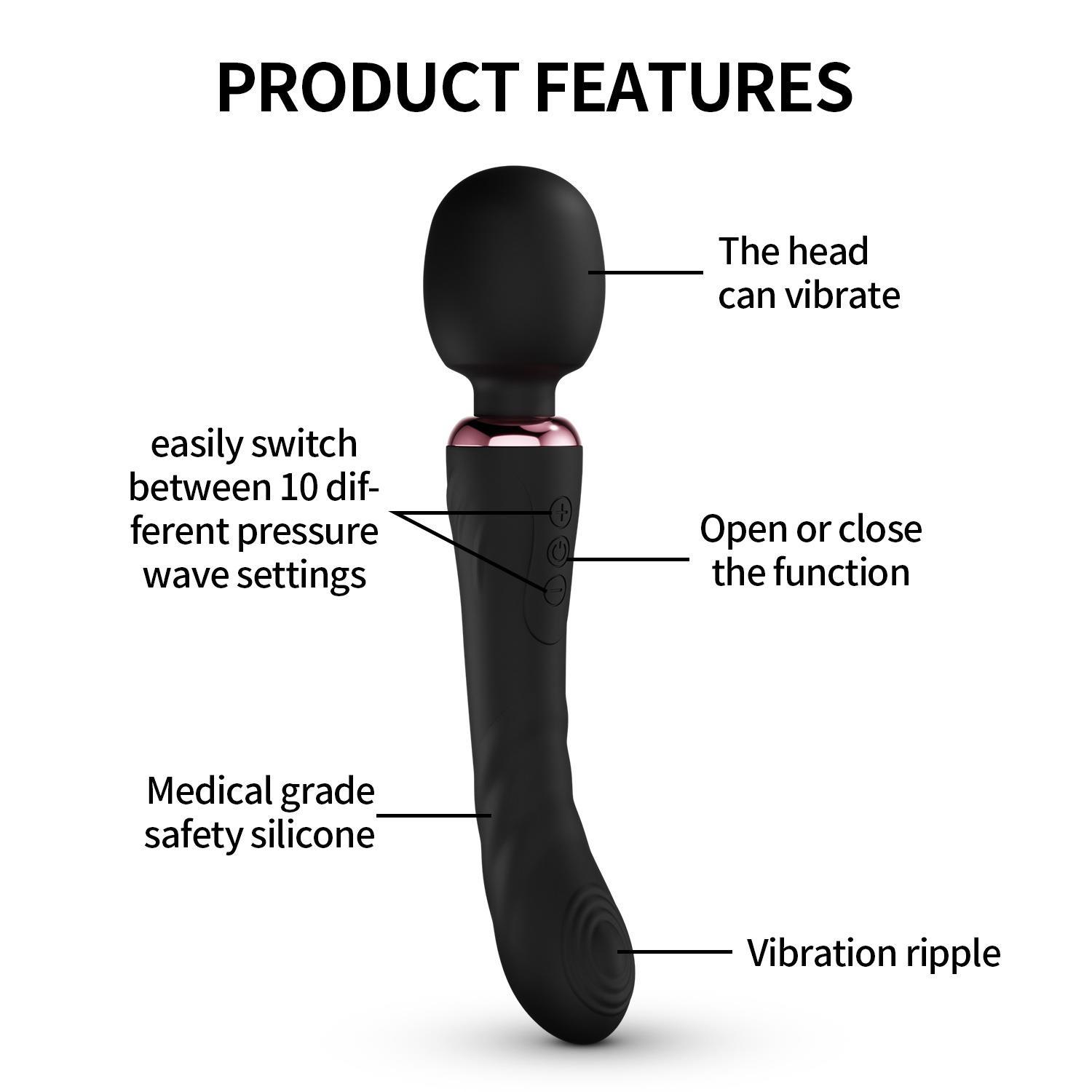 BestGSpot Wellness Massage Stick - Electric Dildo for Women with 20 Vibration Modes and Heating