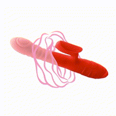 Rechargeable thrusting rabbit vibrator