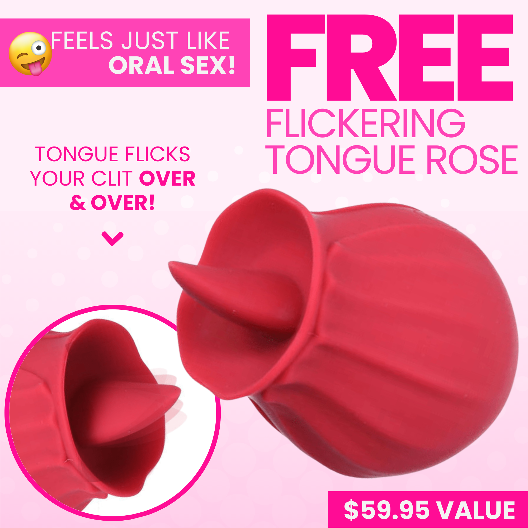 FREE Bhava Rechargeable Flickering Tongue Rose in Red - Add To Cart